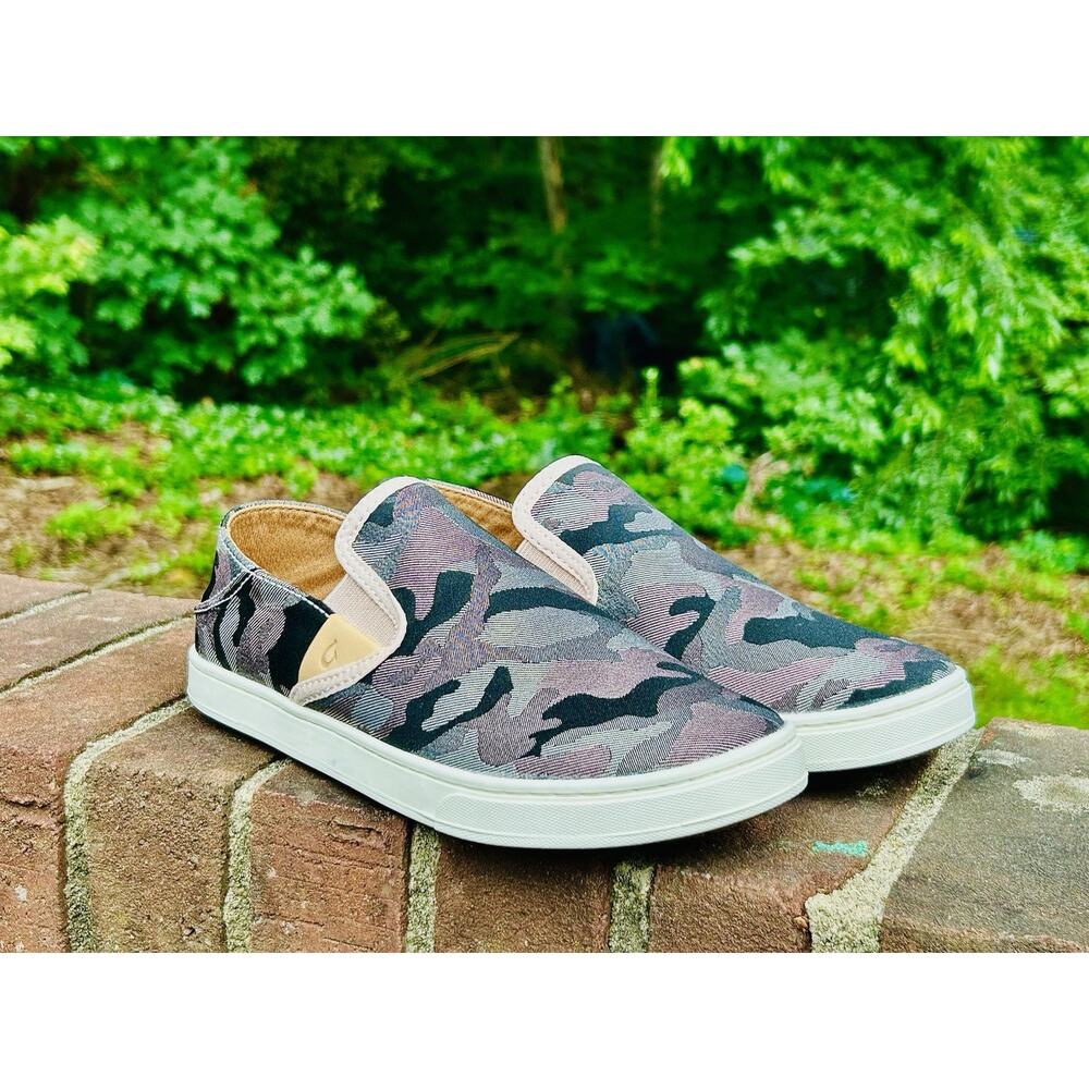 OluKai Pehuea Pa'i Ke Au Camo Slip On Sneakers Women's 7 - Slip On - Hide Heel - Picture 10 of 12